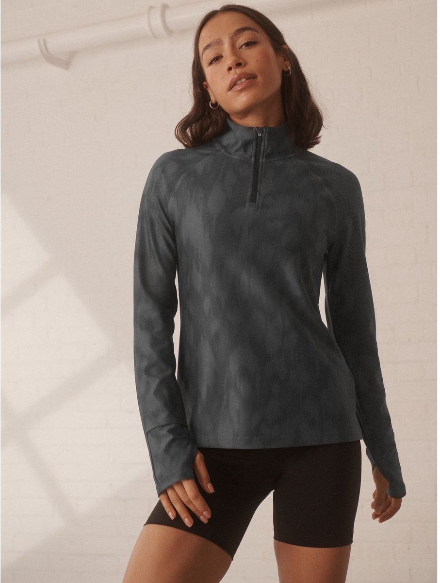 Next - Dames - Hardlooptop met korte rits - Zwart