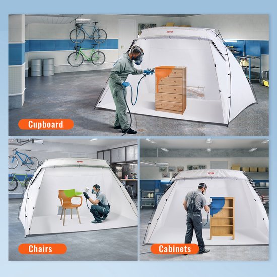 Opvouwbare Spuitcabine 305x213x183 Cm - Draagbaar - 210d Oxford Doek - GeïNtegreerd Gaasfilter - Professionele Meubelrestauratie van Monzana — afbeelding 5