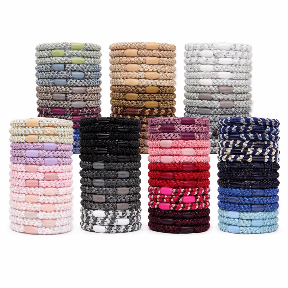 15 x Knekkie Haarelastiekjes met Kraaltje – Gevlochten Elastiek & Armband - Roze Stijl — cadeau in Mode & Accessoires - foto 7