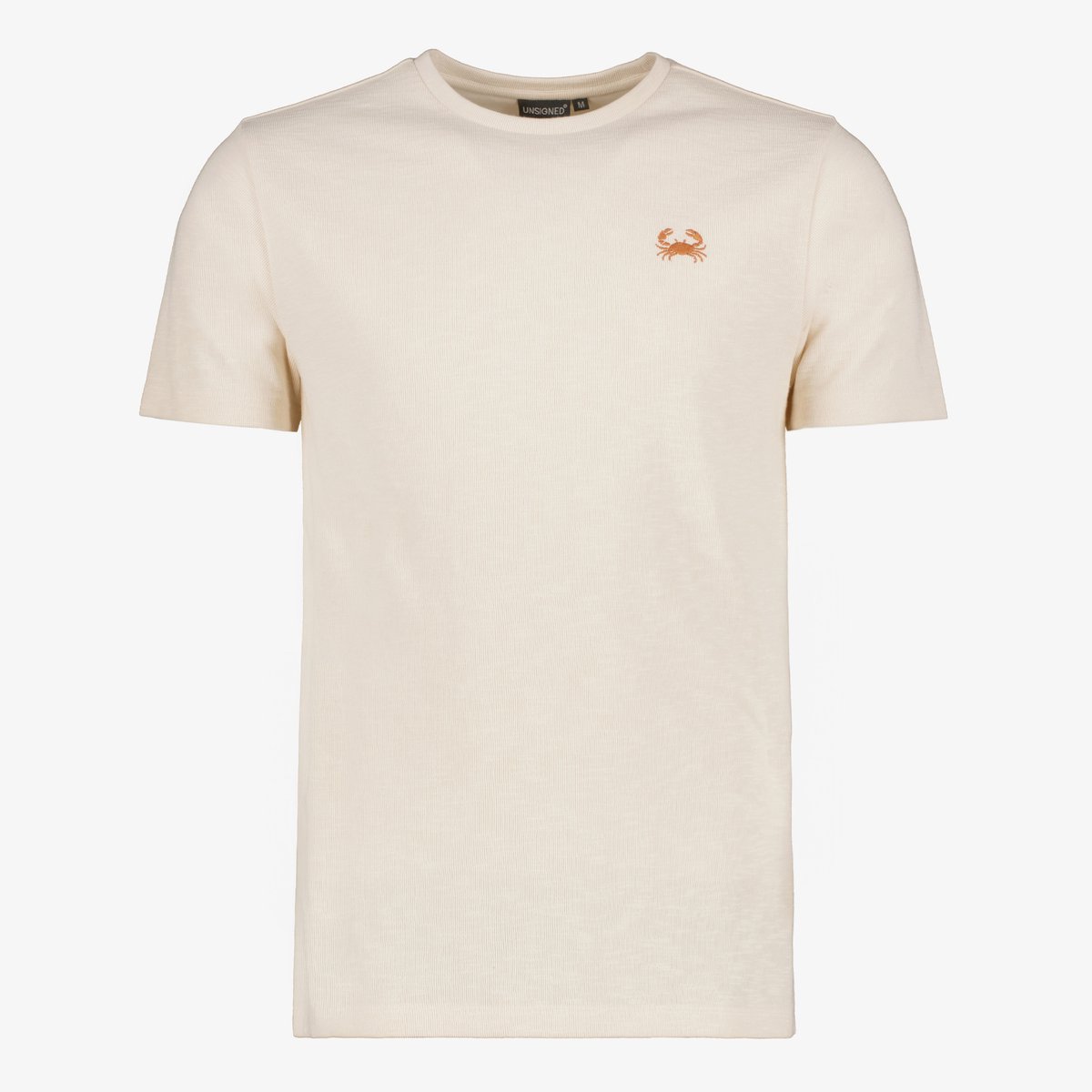 Unsigned heren T-shirt creme - Beige - Maat S