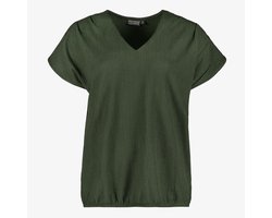 TwoDay dames T-shirt met V-hals donkergroen - Maat XXL