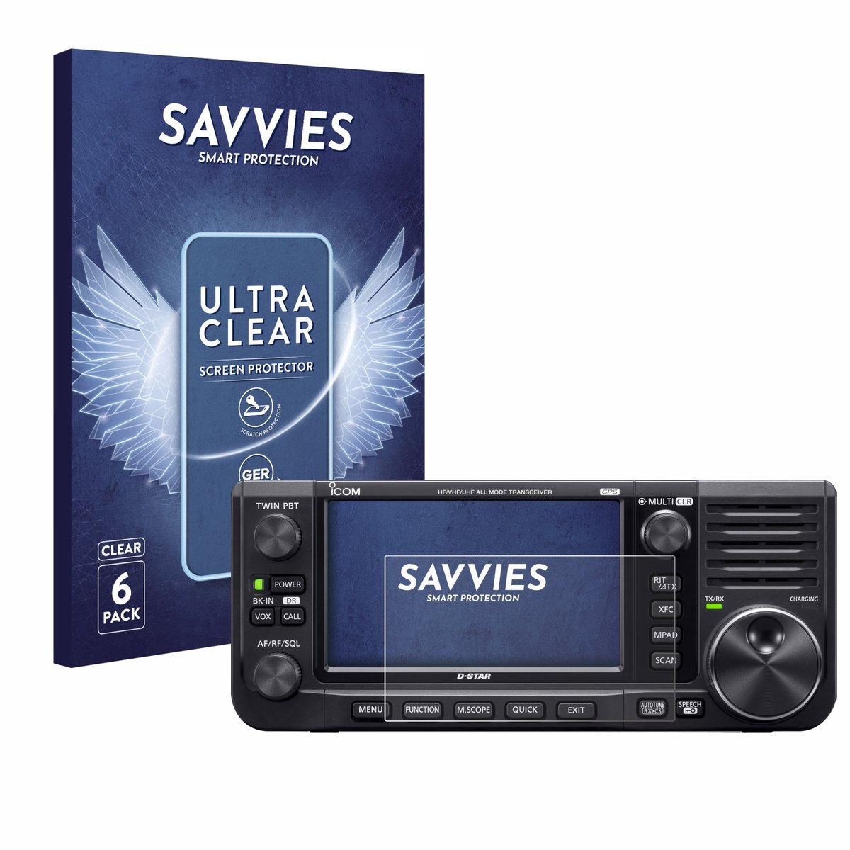 Savvies - Screenprotector voor Icom IC-705 - Folie Beschermfolie transparant 6 Stuks