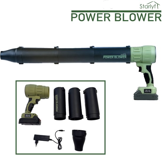 Starlyf Power Blower – draadloze blad- en luchtblazer – sterke 120 km/u luchtstroom – inclusief accu en lader – voor het reinigen van tuin, patio & auto — afbeelding 5