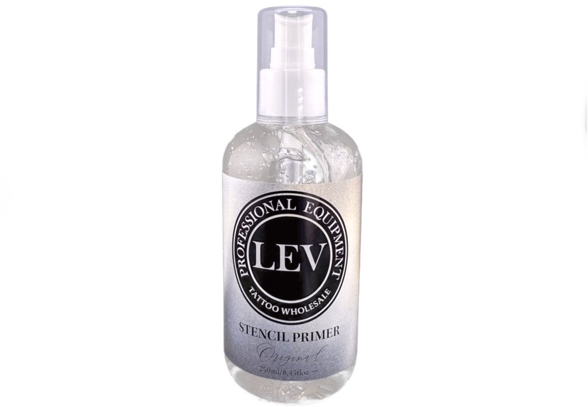 LEV Stencil Primer - Original - 250ml | Tattoo Transfer Gel | Stencil Stuff | Stencil Crème | Tattoo Stencil Papier Sheets | Tatoeage Transfer | Overtrek Papier Tekenen | Thermisch Carbon | Tattoo Ink Design