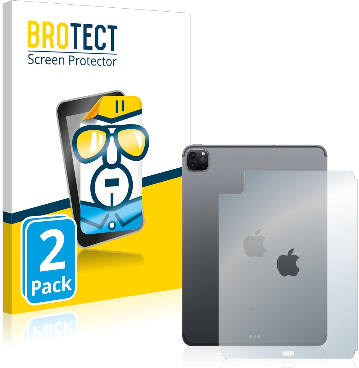 BROTECT - Screenprotector voor Apple iPad Pro 11" 2022 (Achterkant, 4. Gen.) - Folie Beschermfolie transparant 2 Stuks