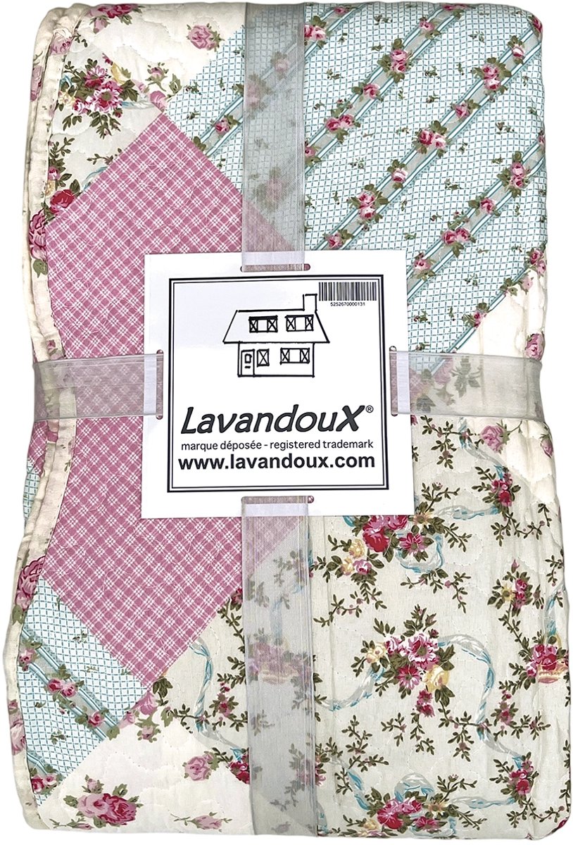 Lavandoux - Bedsprei - Spring Patchwork - 240x220cm - 2-persoons - Roze