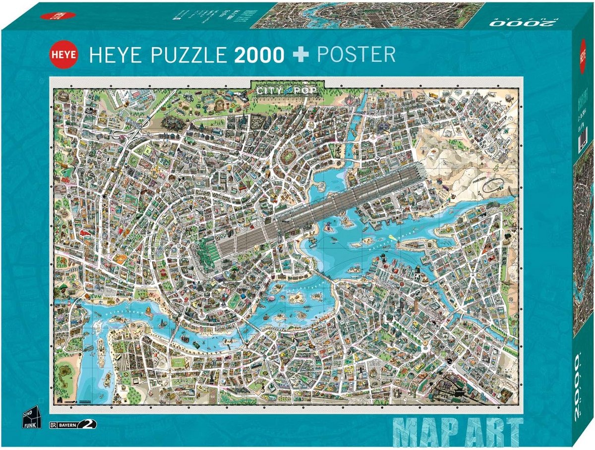 Muziekstad Puzzel: 2000 Stukjes - Popmuziek Thema