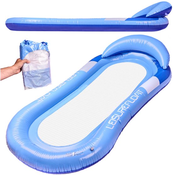 Rachlicy Zonnebadbed met kussen, 175 x 100 x 20 cm PVC opblaasbaar