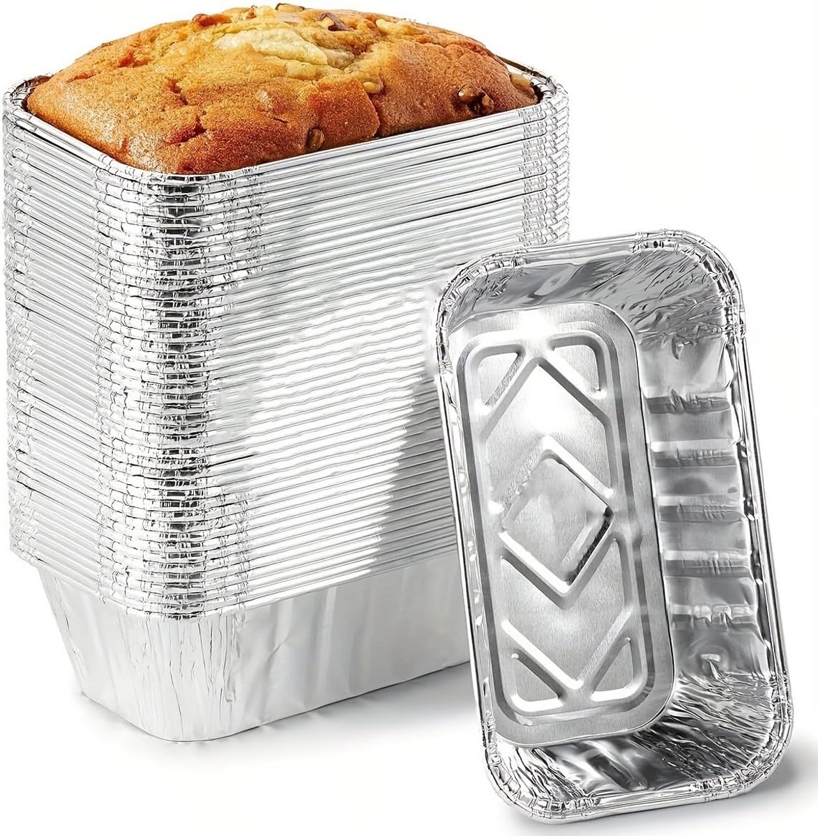 125 Stuks Wegwerp Aluminium Bakvormen voor Brood en Maaltijden - 20x10.5 cm