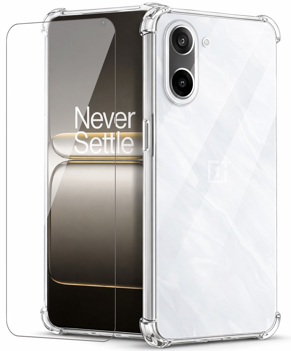 Hoesje geschikt voor OnePlus Nord CE 5 - Screenprotector Glas - Shockproof Transparant