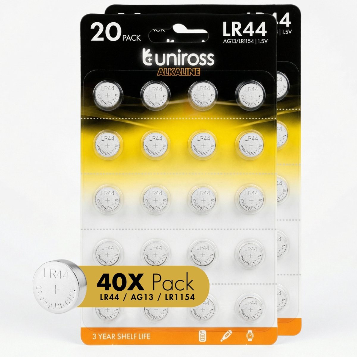Uniross LR44 / AG13 40 Pack