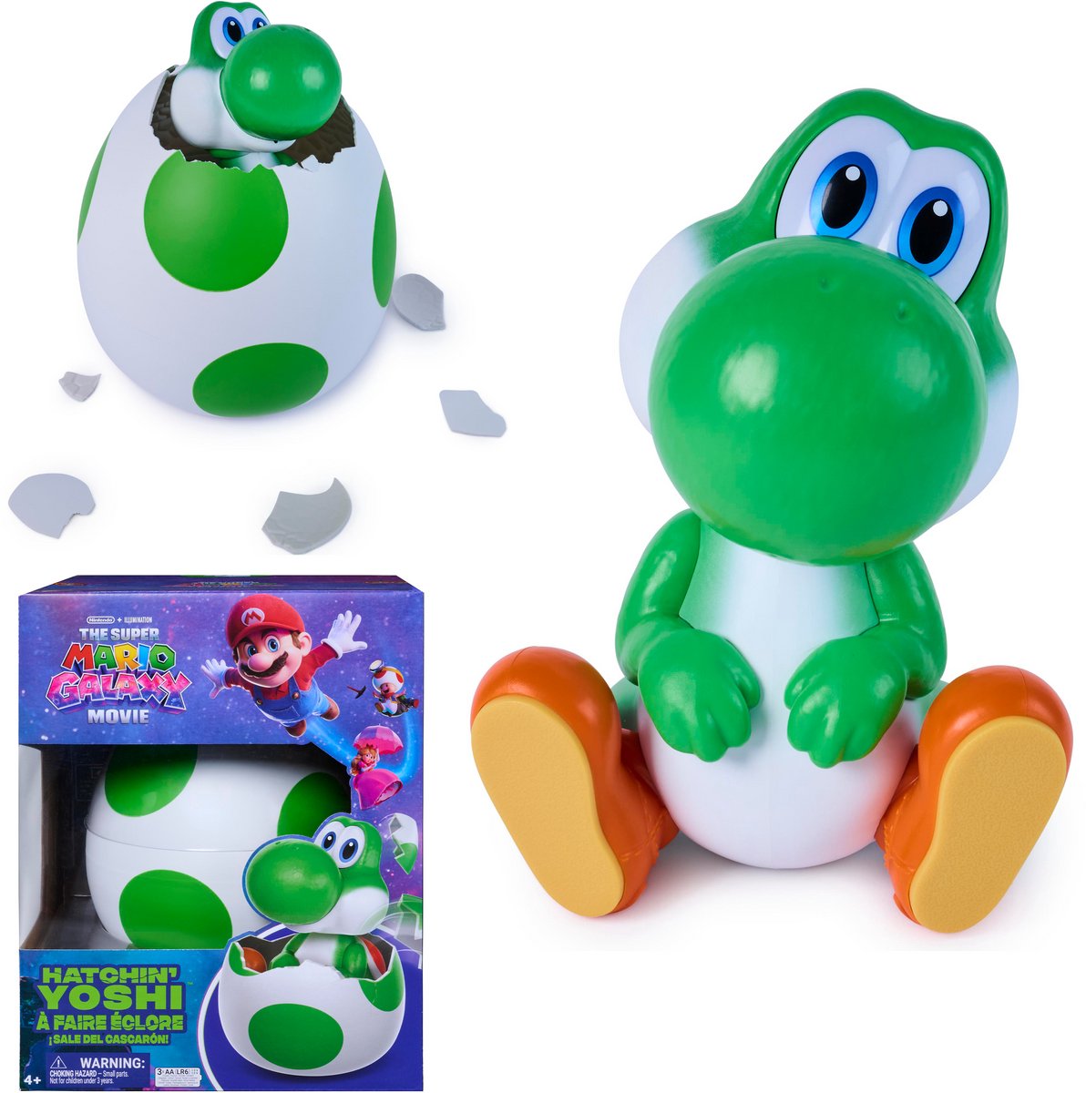 Super Mario Galaxy Movie - Nintendo - The Super Mario Galaxy Movie - Interactief Yoshi Ei - Speelfiguur