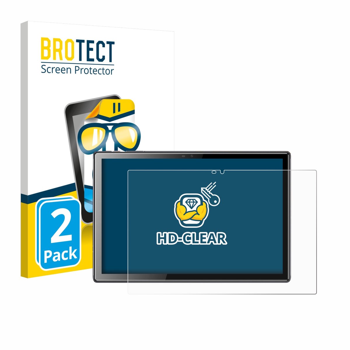 BROTECT - Screenprotector voor Tibuta A10 10.1" - Folie Beschermfolie transparant 2 Stuks