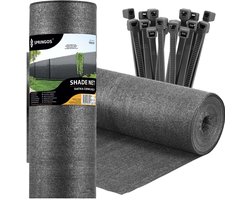 Springos - Zichtbreeknet - Antraciet - 1,7 x 10 m - 95% Schaduw - 185g/m²