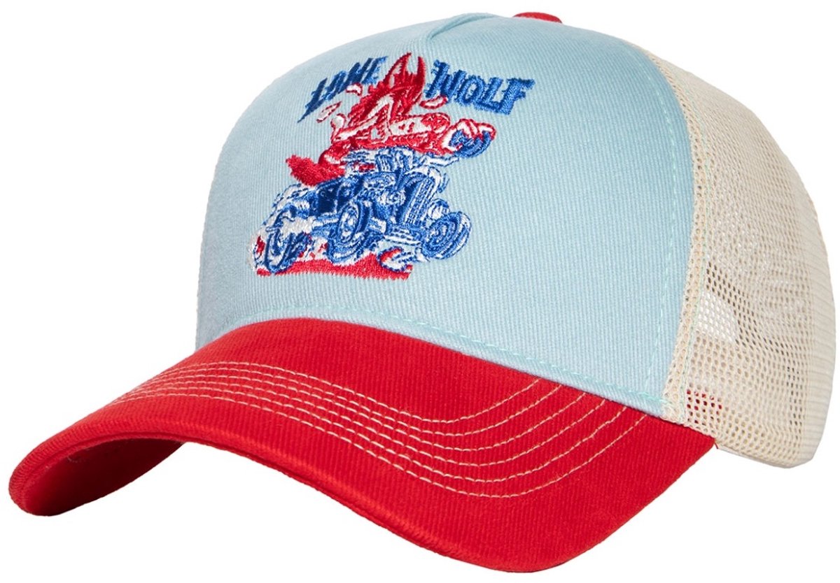 King Kerosin Lone Wolf Trucker Pet Blauw & Rood