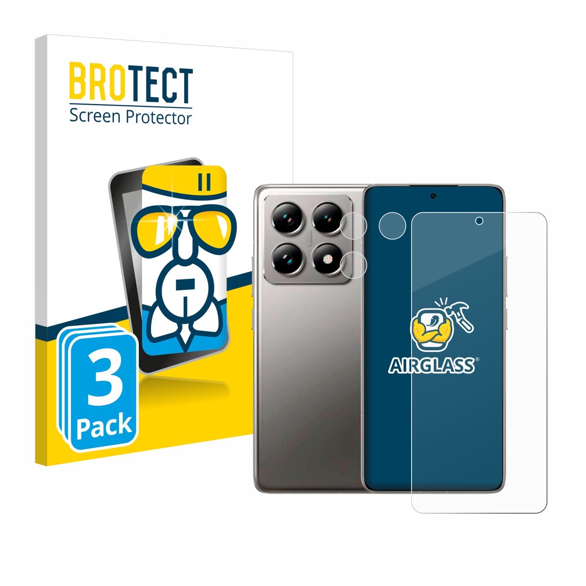 Screenprotector 3 Stuks voor Xiaomi 14T (Voor+Camera) Beschermglas transparant