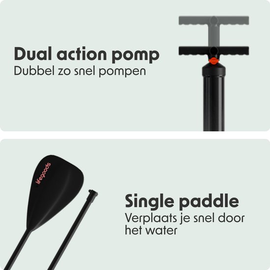 LifeGoods SUP Board Allround Compact - 120 KG Draagkracht - 300 x 76 cm - Opblaasbaar - Compleet SUP pakket - Rood/Lila