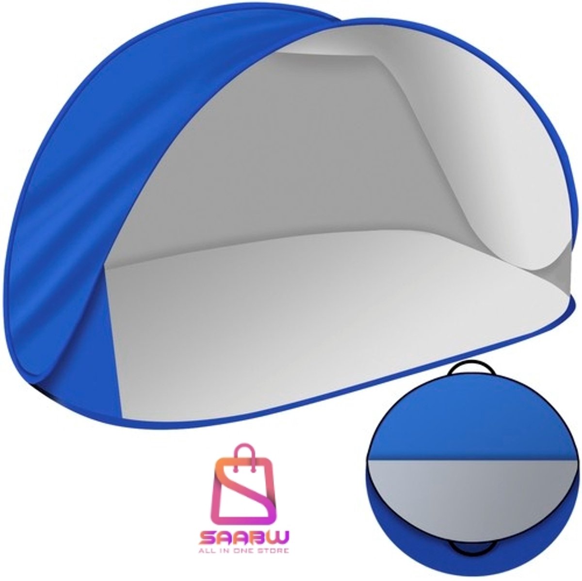 Pop-up Strandtent 150x100x80 cm – Zelfopvouwend – UV 30+ Bescherming – Lichtgewicht – Inclusief Draagtas – 50054