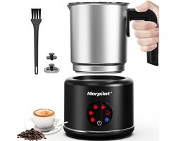 Elektrische Melkopschuimer 6-in-1 – Voor Warm & Koud Melkschuim, Chocolademelk en Latte – 130–500 ml – 600W – RVS met Antiaanbaklaag (Zwart)