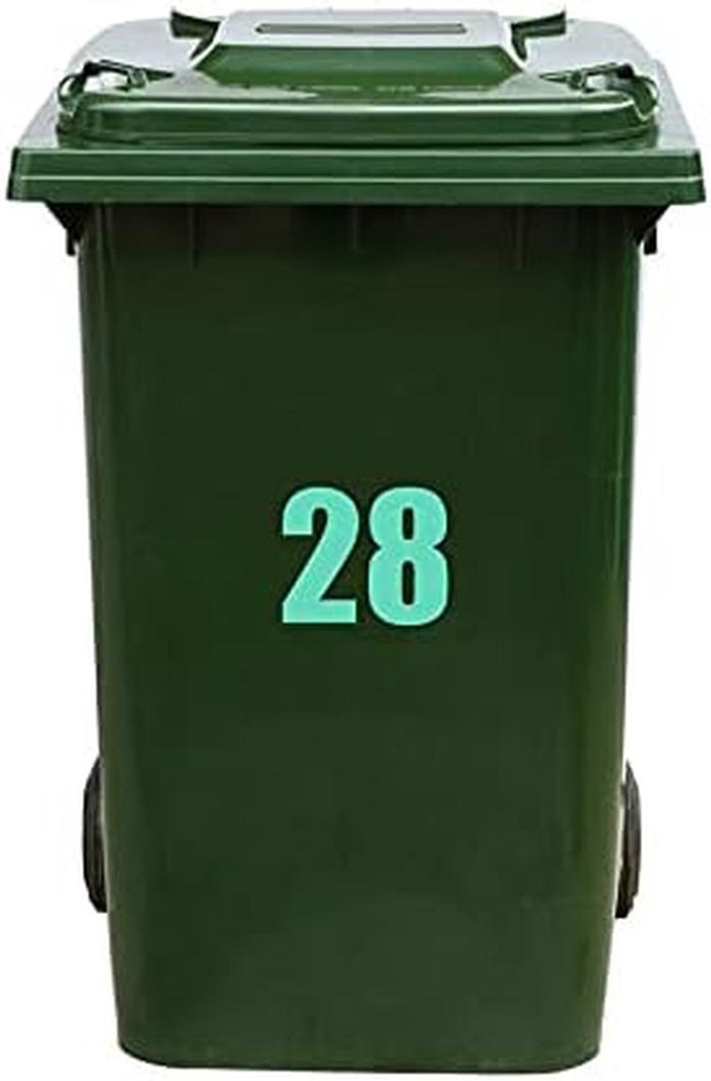 Grijze Kliko Sticker Nummer 28 - Weersbestendig Afvalcontainer Sticker