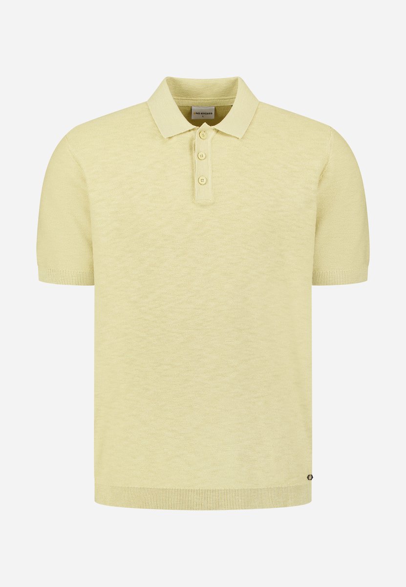 Gebreide slub polo met knopen