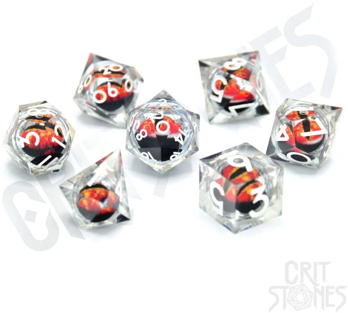 Crit Stones: Sage Dragon's Gaze Floating Eye RPG Dice Set