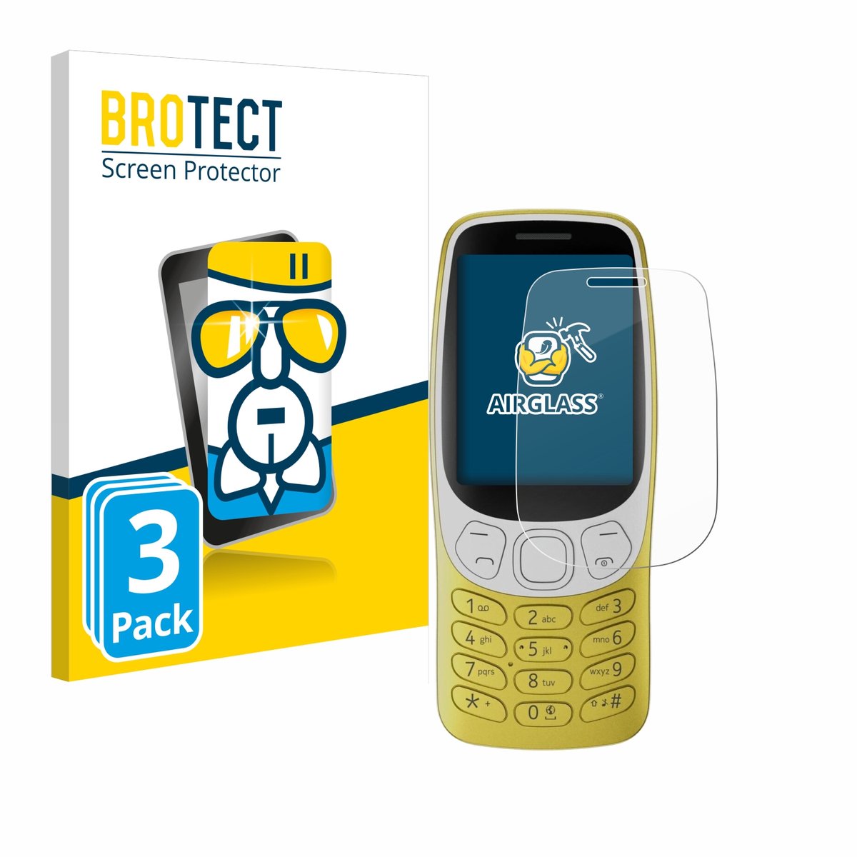 Screenprotector 3 Stuks voor Nokia 3210 Beschermglas transparant