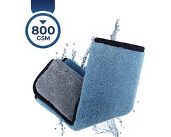 Premium Commerce® - Droogdoek Badkamer - Auto - Microvezel Raamdoek - Ramen - 45 x 38 cm - Blauw - Extra dik