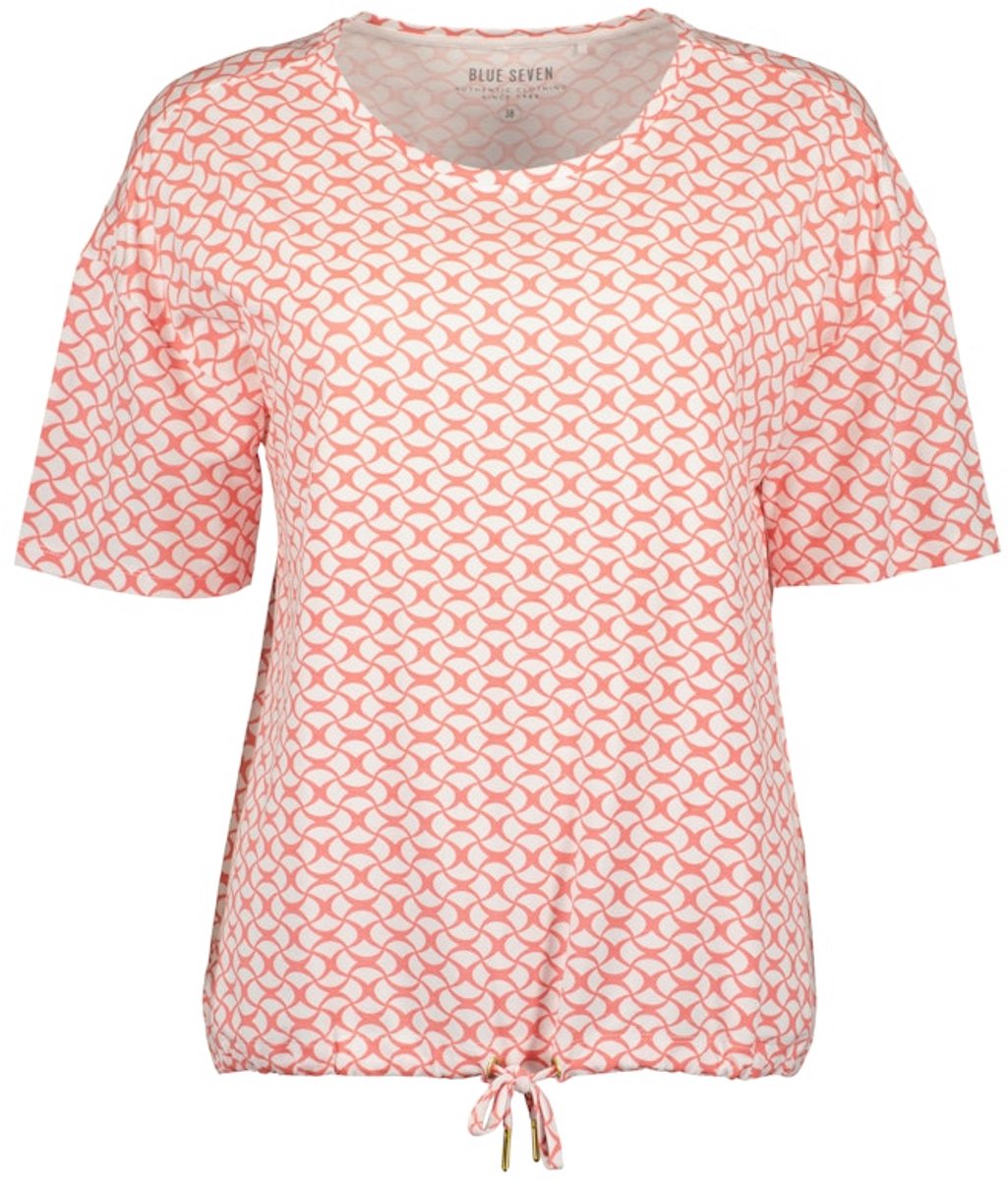 Blue Seven - Shirt 105876 rood print KM Blue Seven - maat 44