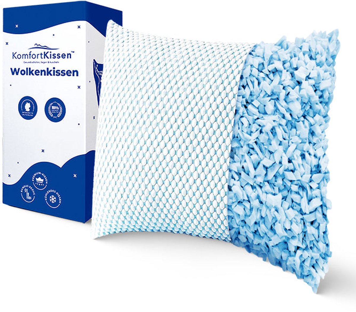 Ergonomisch Kussen 80 x 80 cm voor Rug-, Zij- en Buikslapers - Verstelbaar - Memory Foam - Comfortabel en Ondersteunend