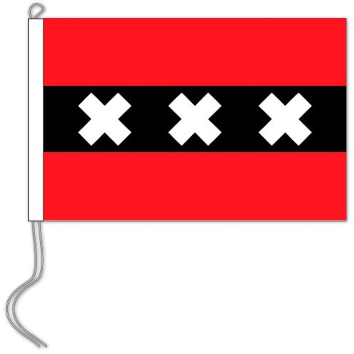 Tafelvlag Amsterdam 10x15 cm + Houten tafel vlag standaard