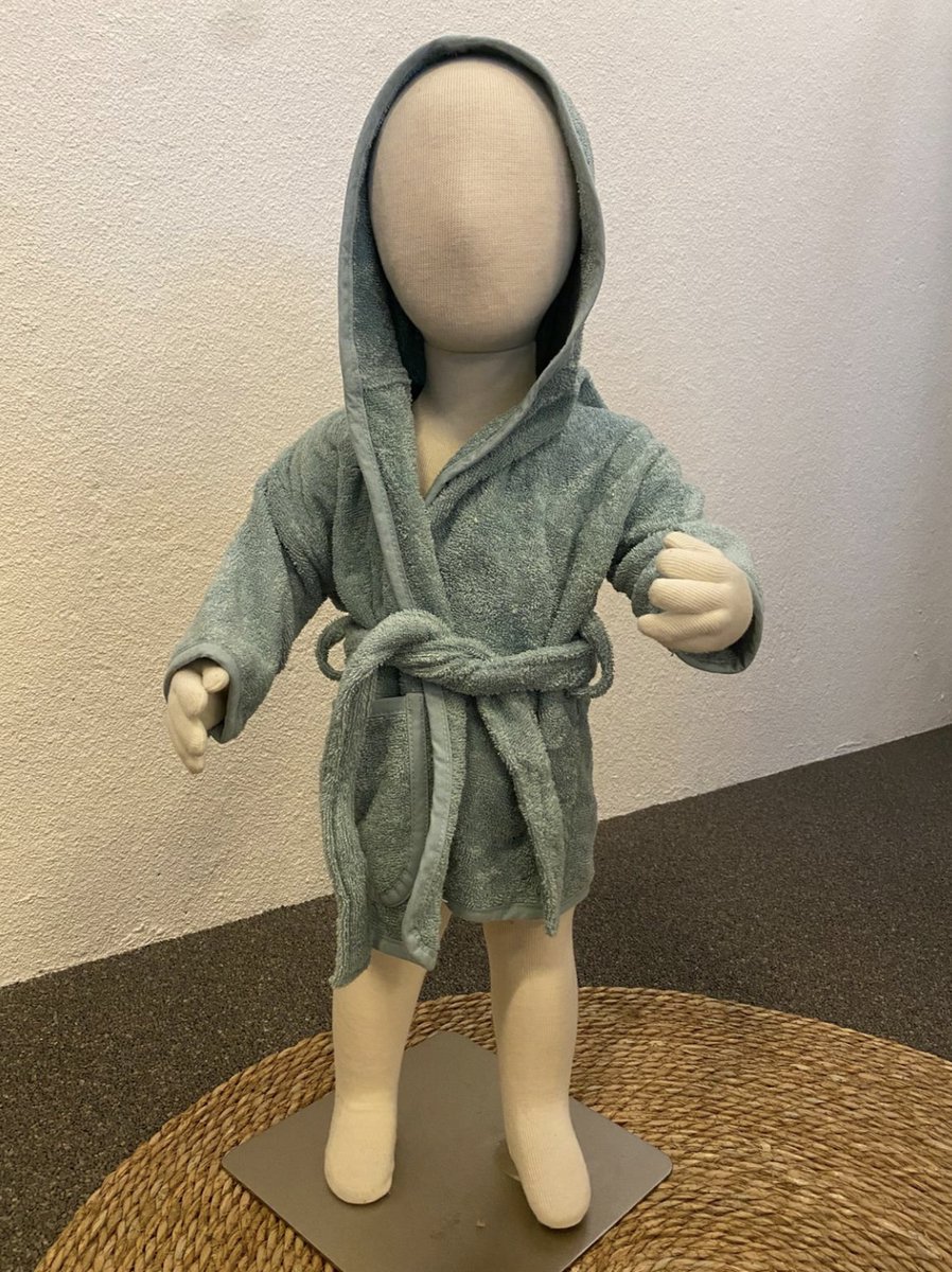Funnies Badjas Mintgroen 0-12 Maanden Baby Badjas, Badjas Kinderen, Peuterbadjas - 100% Katoenen Badstof - Zacht en Absorberend - Perfect na Zwemmen, Douchen of Badderen - Ideaal als Cadeau voor Baby’s en Kinderen