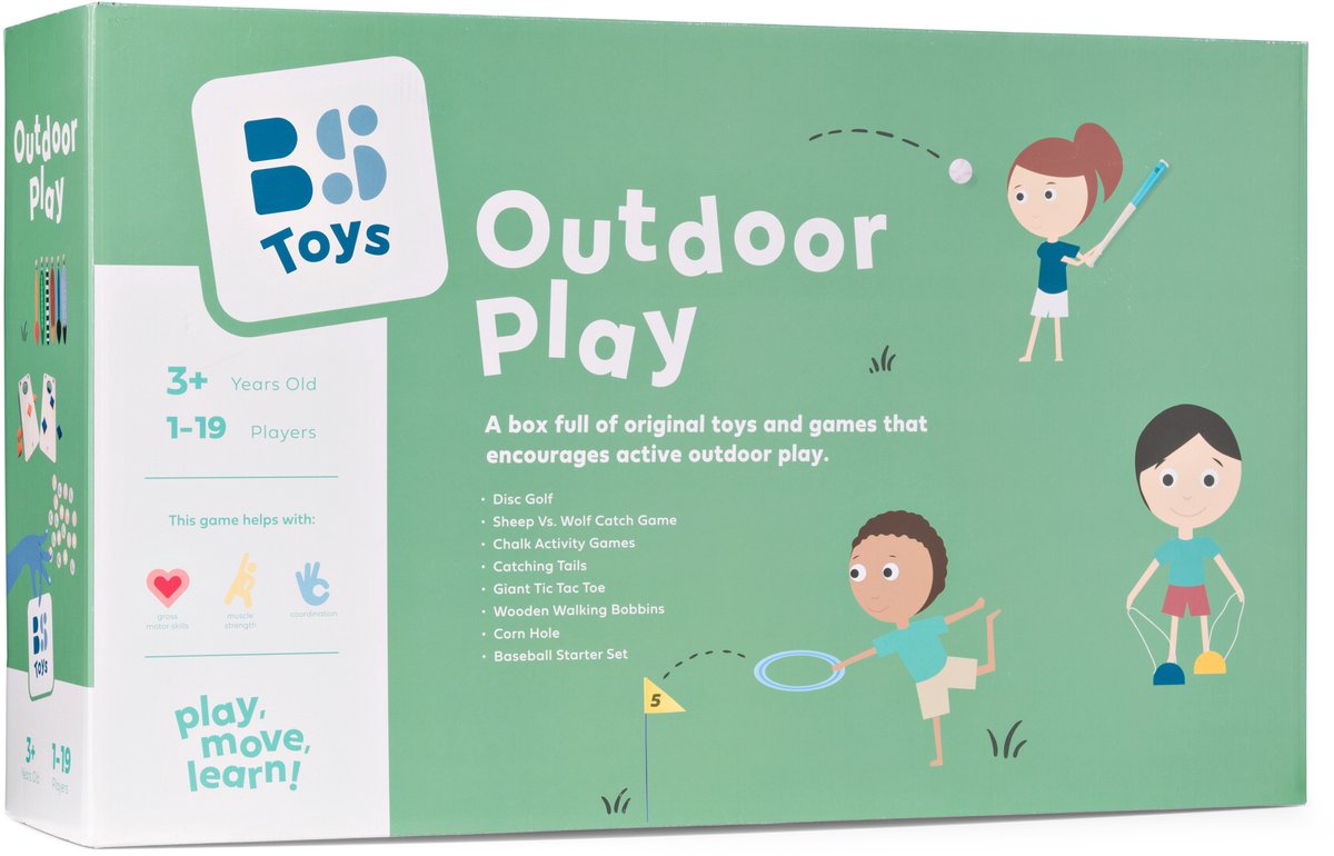 BS Toys Outdoor Play Spelbundel – 8 Actieve Buiten- en Binnen Spellen voor Kinderen