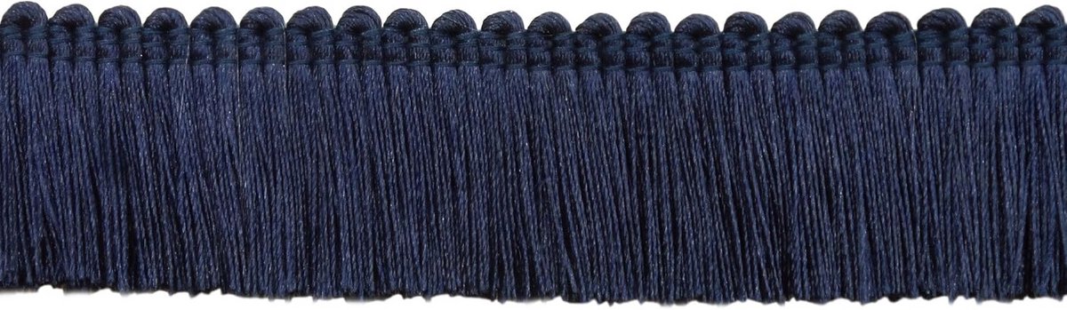 Decoratieve Franje Sierband voor Gordijnen en Kussens - 3.5cm Breed Donkerblauw