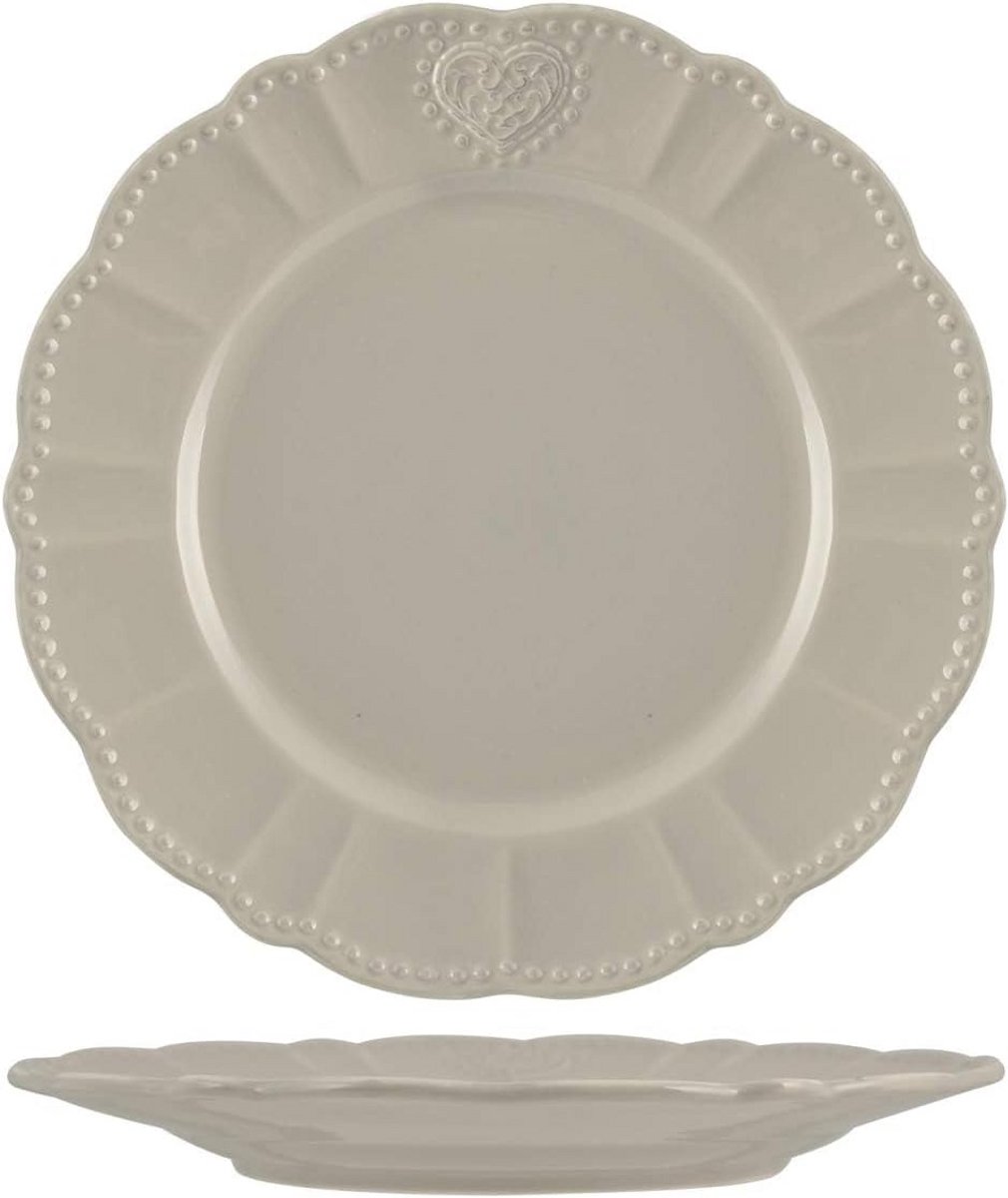 Set van 6 Platte Borden van Aardewerk in Stijlvol Grijs, 26 cm