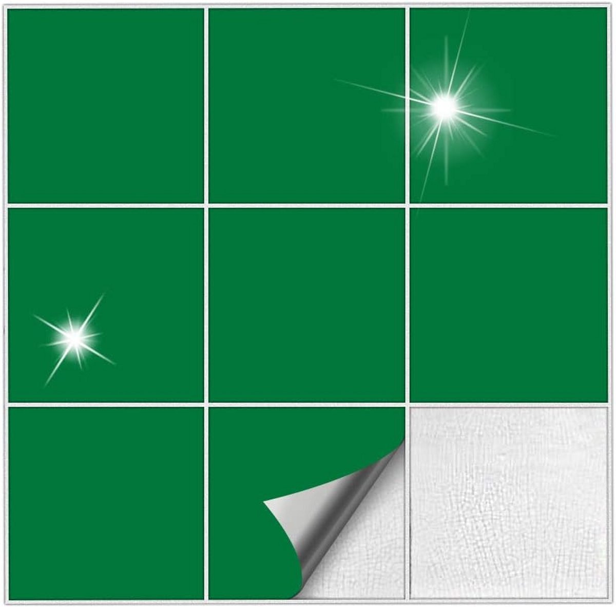 Glanzende Groene Tegelstickers 30x30 cm - Zelfklevend Wandtegel Overplak Set