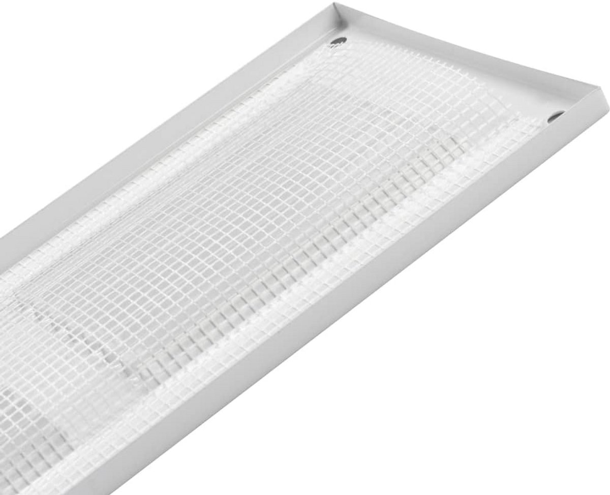 Metalen Ventilatie Rooster 500x100mm Wit met Insektengaas | Wand-, Deur- en Plafondrooster