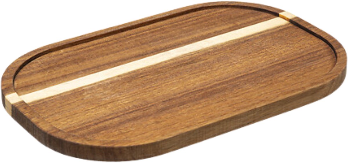 Secret de gourmet Serveerplank voor hapjes/tapas - 30 x 20 cm - acacia hout - borrelplank