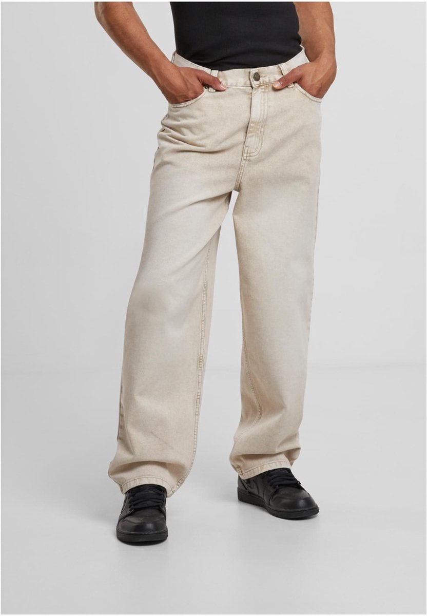 Urban Classics 90’s Jeans dirty washed Broek rechte pijpen Taille 30 inch Wit