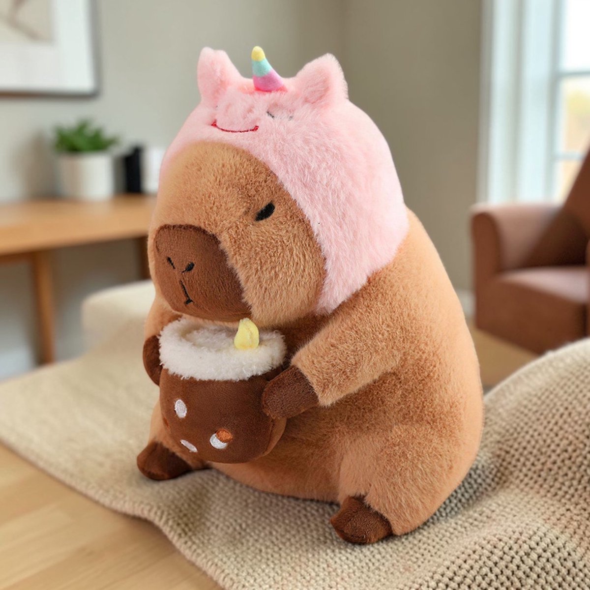 Klikkopers® - Capybara Knuffel 20cm - Zachte Pluche Capibara Knuffeldier - Schattig Dieren Speelgoed voor Kinderen