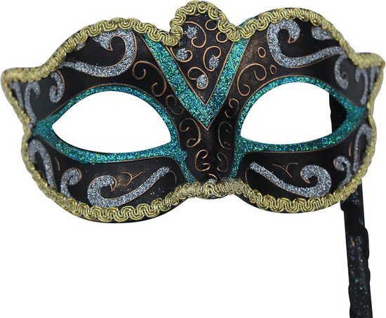 Venetiaans Masquerade Feest Oogmasker op Stok voor Carnaval