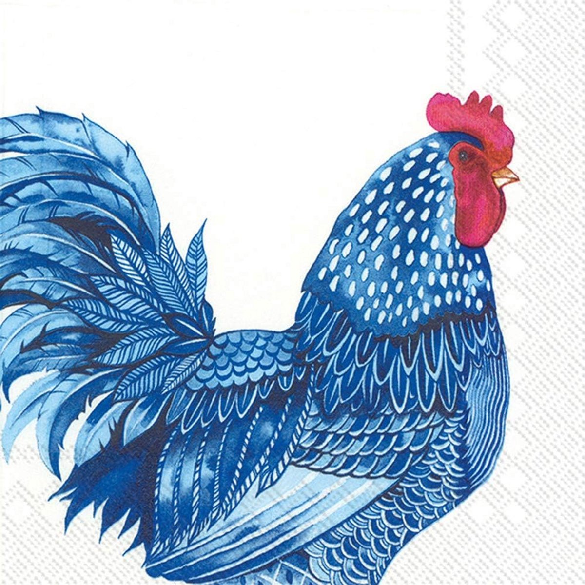 Blauwe Servetten Gevlekt Blokjes 16,5x16,5 cm - 20 Stuks - Diner en Feestjes