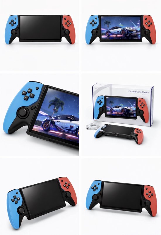 Retro console - Handheld - 7 inch - 64 GB - Rood - +15000 games ...