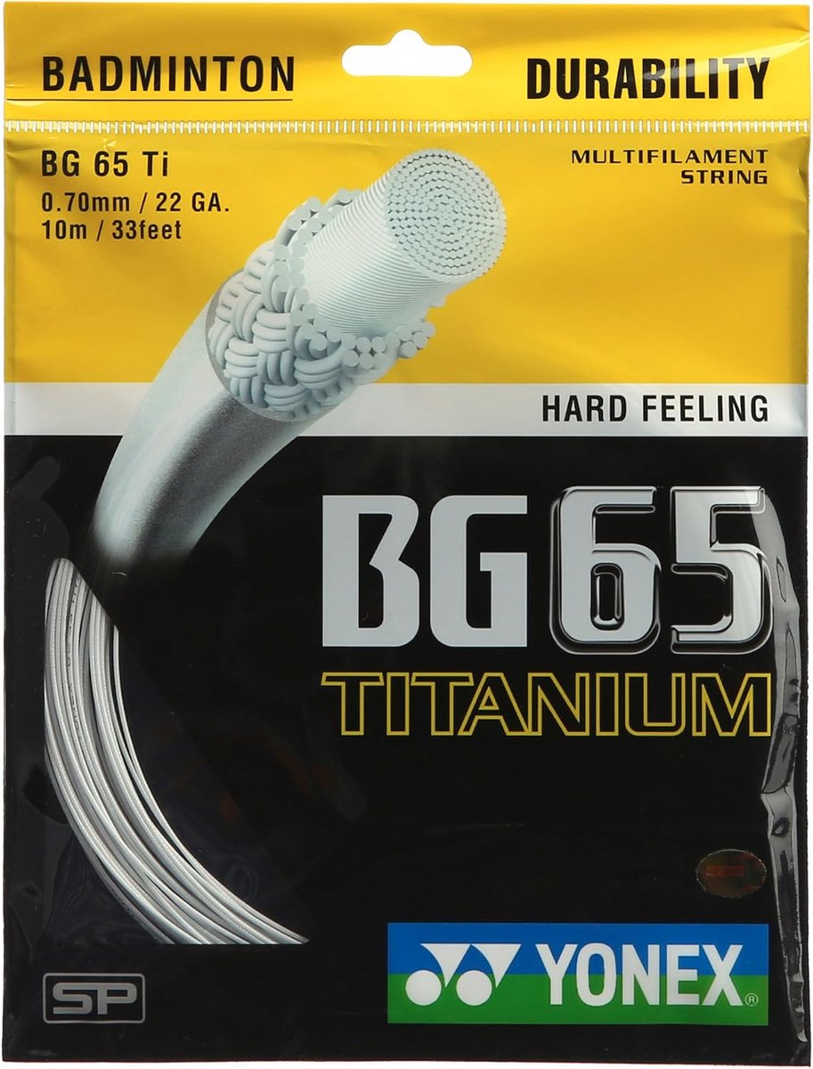 Sterke Badminton Snaar BG 65Ti - Wit - Universele Kwaliteit