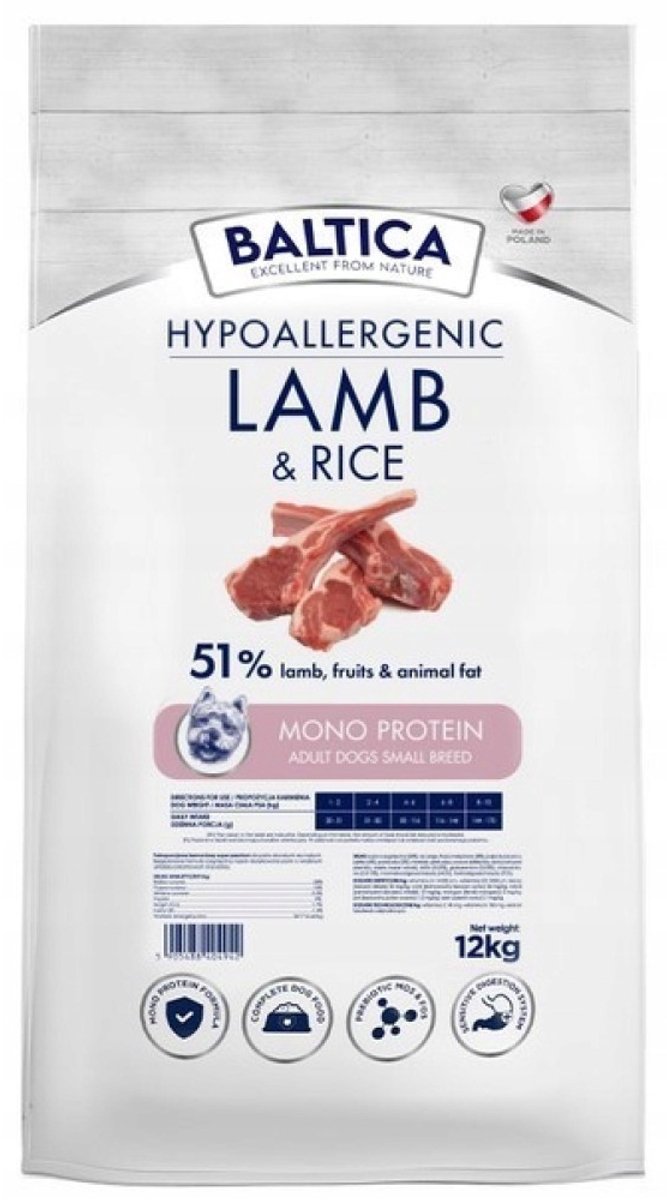 Baltica Baltica Nutraceutic - Hondenvoer Lam & Rijst - Maat XS/S (Kleine Rassen) - 12 kg - Hypoallergeen & Erwtenvrij