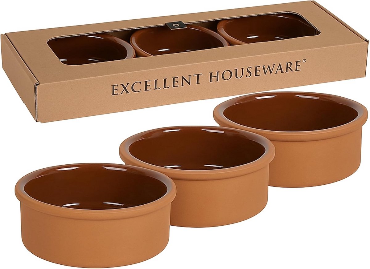Set van 6 Terracotta Tapasschalen Rustiek Ovenvast en Magnetronbestendig