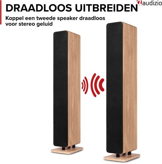 Actieve speakerset - Audizio ARCO HiFi speakers - Vloerstaande speakers met Bluetooth - 320W - Houtlook — afbeelding 2