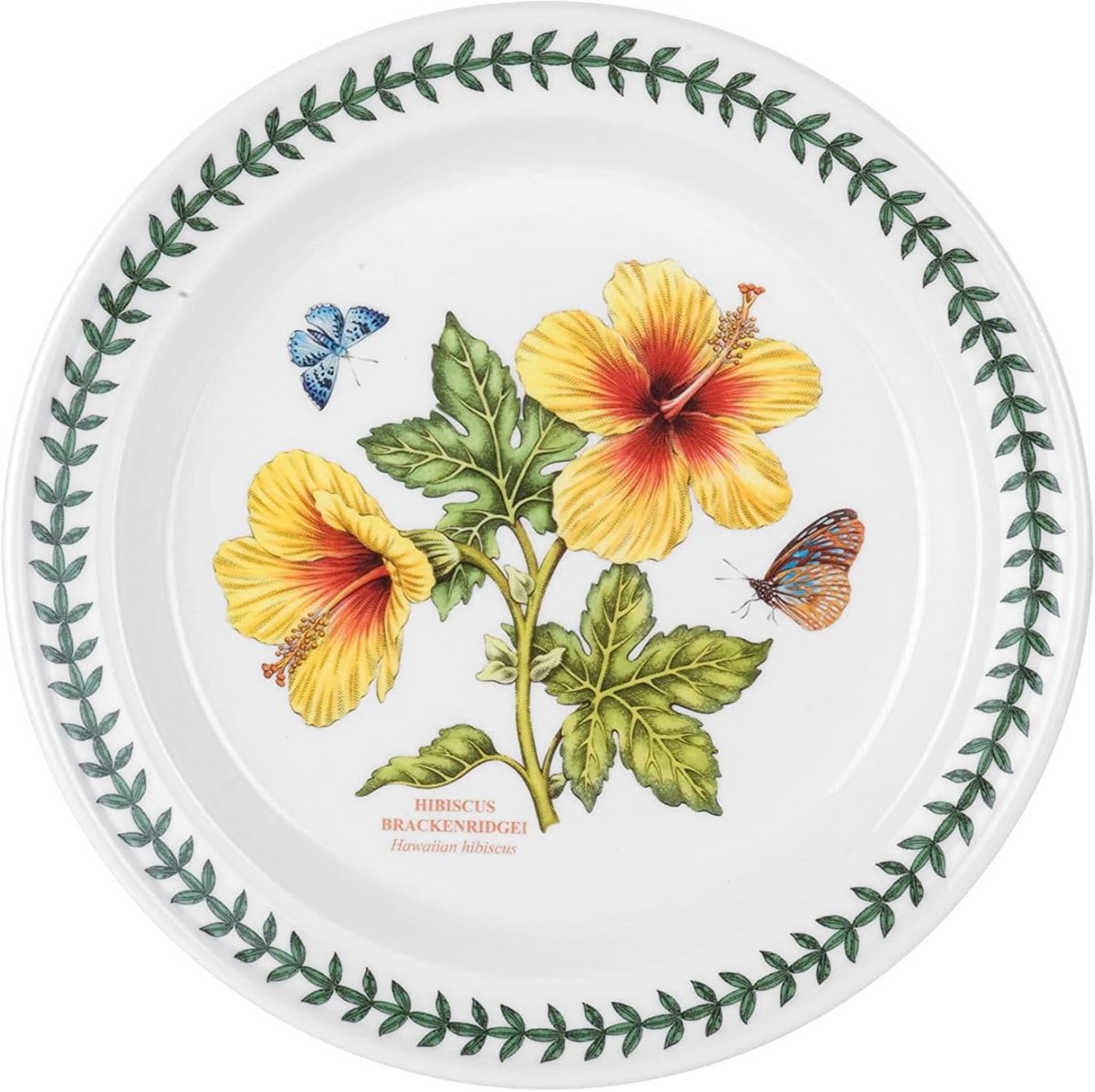 Dinerbord Tropisch Bloemenpatroon Hibiscus - Set van 6 - Porselein