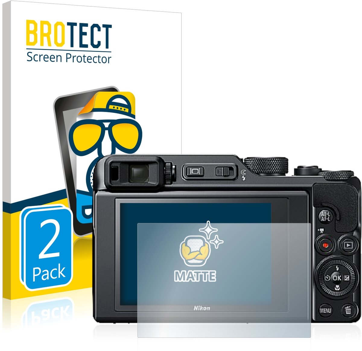 BROTECT - Screenprotector voor Nikon Coolpix A1000 - Folie Beschermfolie matte 2 Stuks