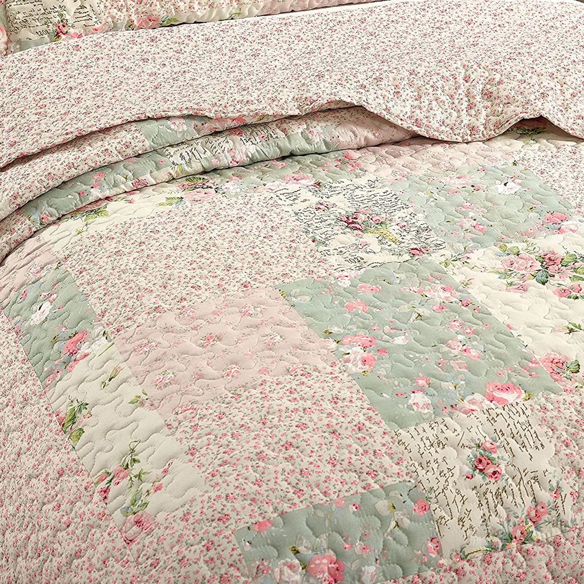 Lavandoux - Bedsprei - Quilt - Rosebud - 260x240cm - 2-persoons - Roze — cadeau in Wonen & Interieur - foto 3